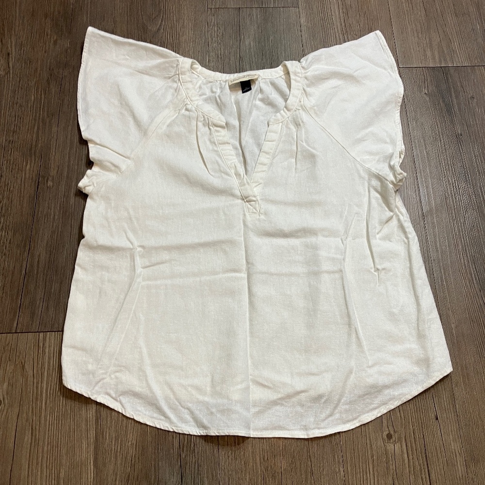 Universal Thread, Linen blend cream colored blouse, Women's XS